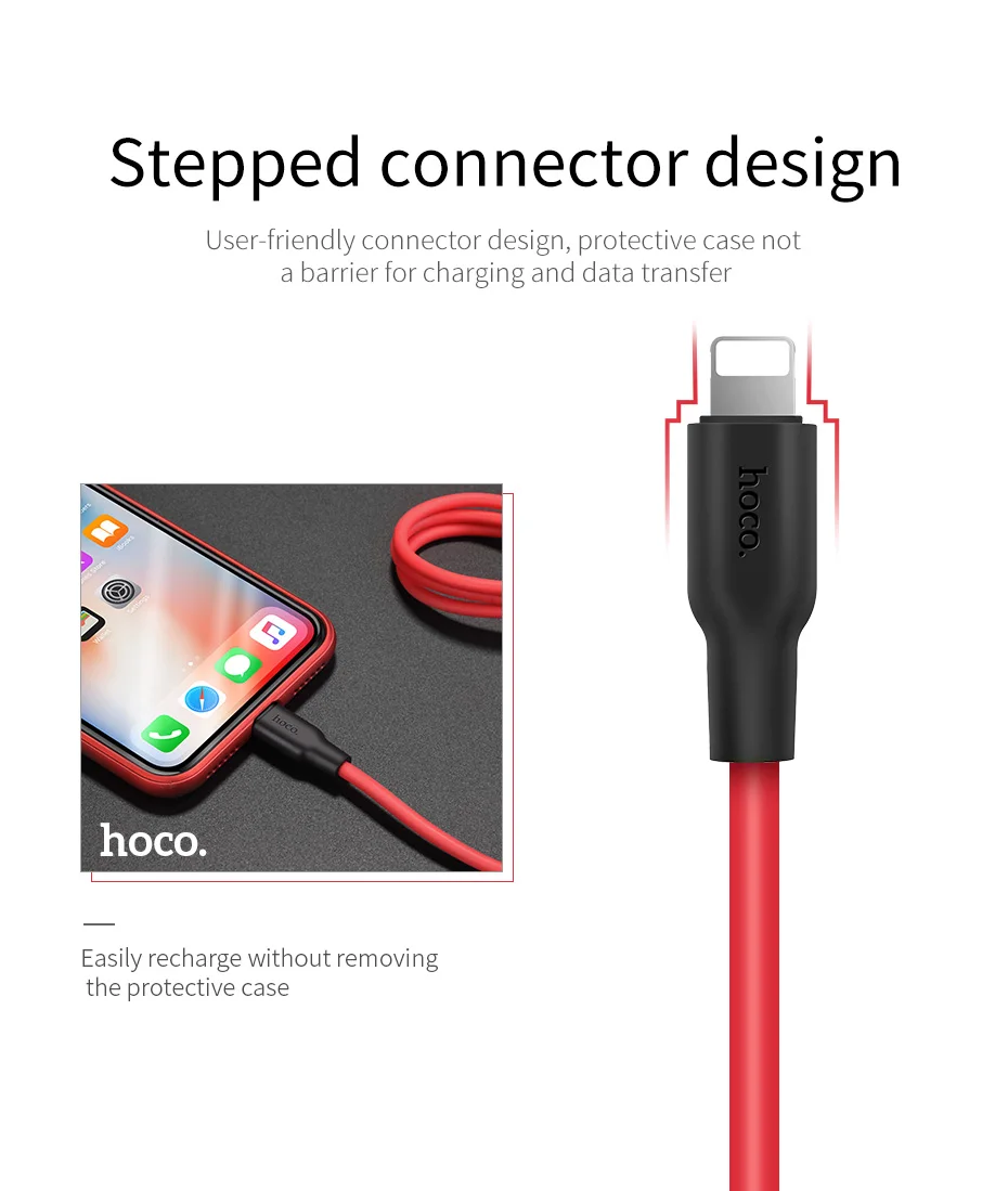 HOCO мобильный телефон USB зарядный кабель для передачи данных USB к Lightning/Micro USB/type C экологически чистый силикон для iPhone Xiaomi samsung