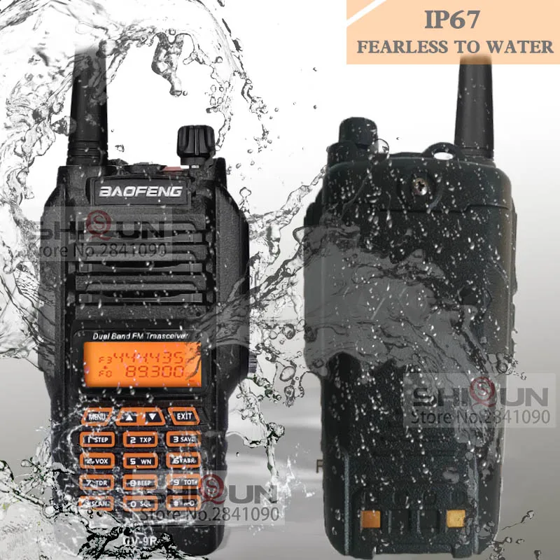 Рация Baofeng UV 82 5R XR 9R Plus водонепроницаемаяIP67 рация 8 Вт два диапазона 136 174/400 520 МГц