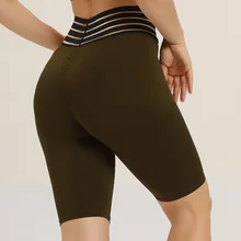 Женские шорты для йоги с высокой талией, леггинсы, однотонные шорты, компрессионный комплект для фитнеса, обтягивающие, пуш-ап, Спортивная тренировочная одежда