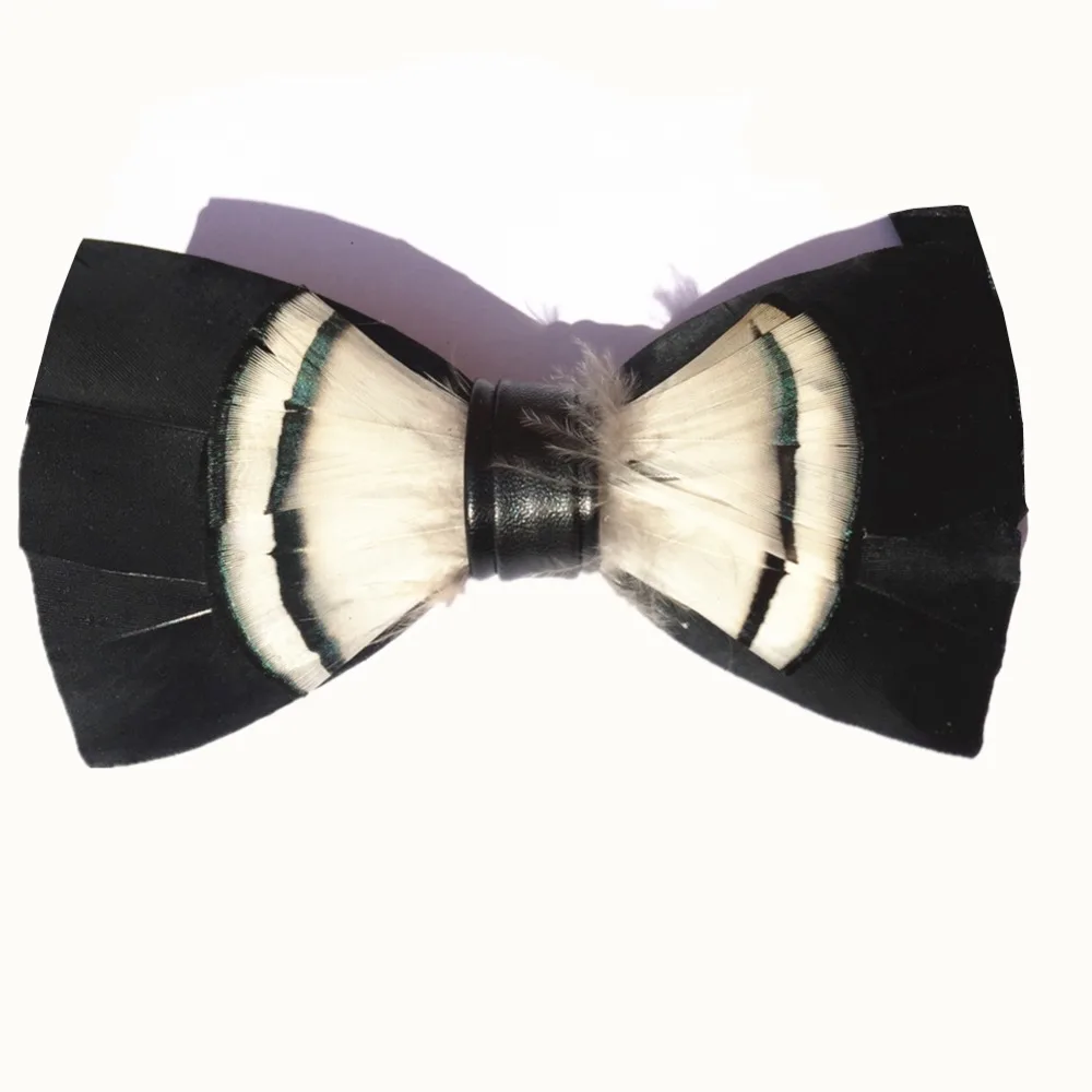 

Novelty Natural Feather Bow Tie For Men Wedding Casual Necktie