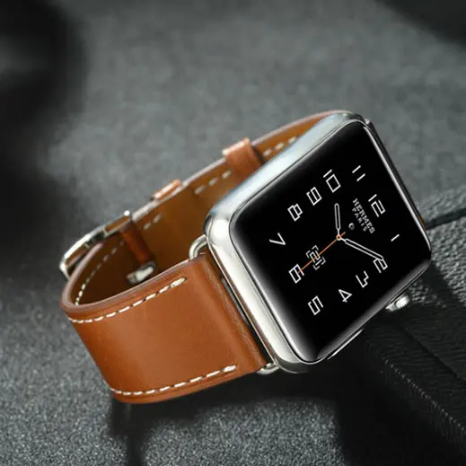 38-42 мм ремешок для часов Apple Watch 4 из натуральной кожи ремешок для часов herm Apple Watch Band Series 1 2 3 iwatch Ремешки для наручных часов - Цвет ремешка: Brown