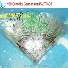 100 шт./лот) 1N60 1N60P Шоттки Германий диод 45 в ТВ Радио FM Обнаружение