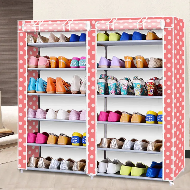 Современный минималистичный модный креативный нетканый двухрядный органайзер для обуви, обувной шкаф, шкаф для хранения, сборочный стеллаж для обуви