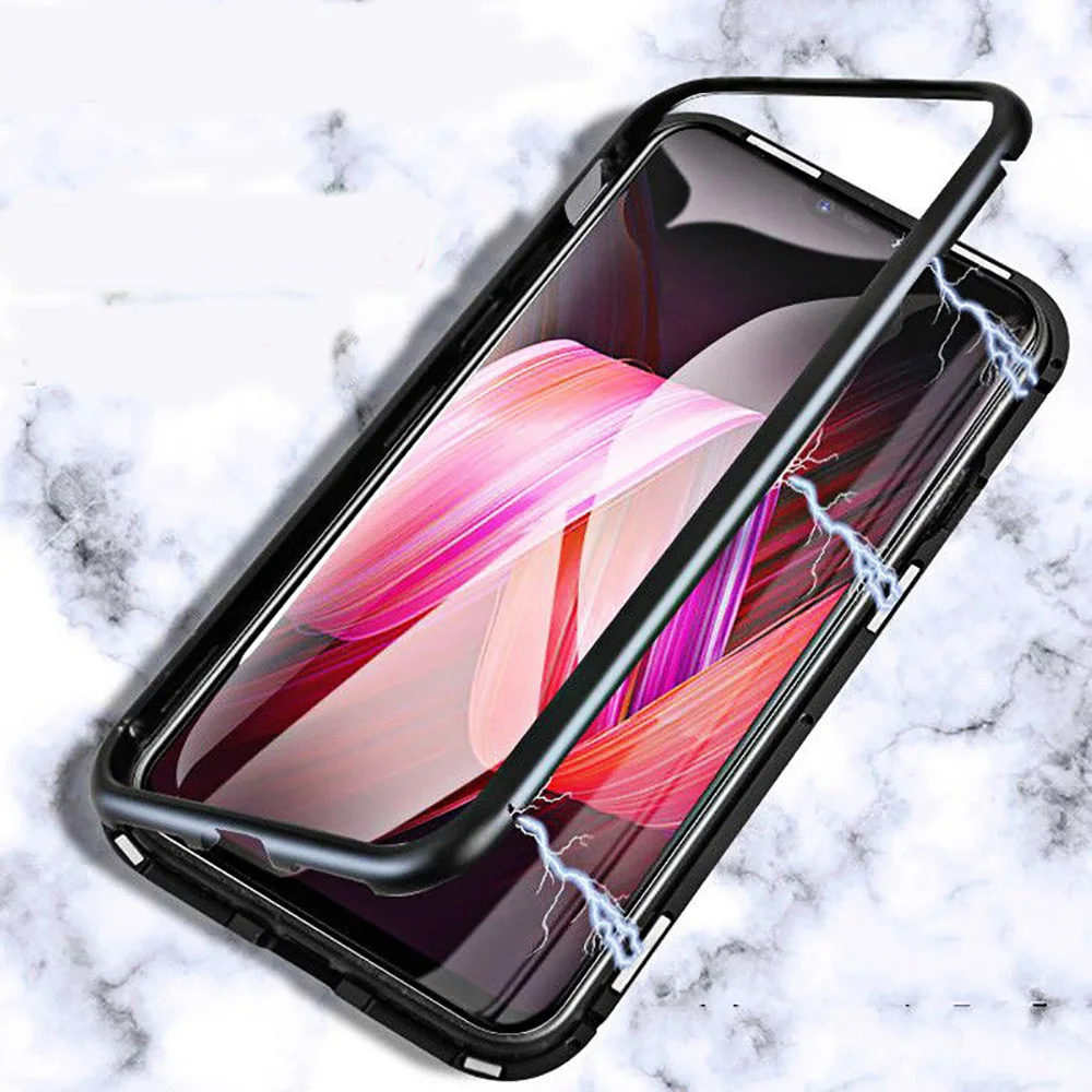 Встроенный Магнитный чехол для OnePlus 6 6T 7 7T 8 Pro закаленное стекло магнитное