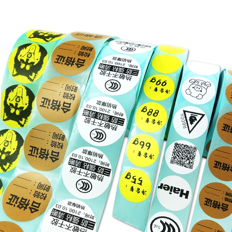 

blank on color round label stickers printing customize logo/letters 500pcs