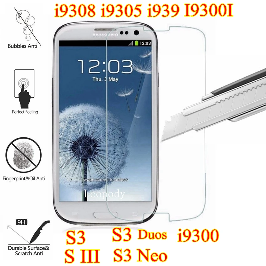 

Tempered Glass Film For Samsung Galaxy I9301 S3 Neo S3 Duos GT I9300i Screen Protector sklo glas for samsung i9300 S III 3 SIII