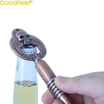 

Goodfeer Multifunctional Beer Bottle Opener Retro Skull Pattern Zinc Alloy Pocket Keychain Wine Cork Screw Kitchen Bar Gadgets