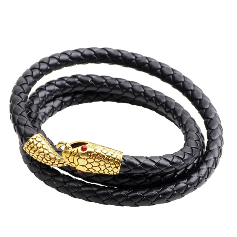 Браслет Infinity Snake из натуральной кожи многослойный браслет с пряжкой и ручной