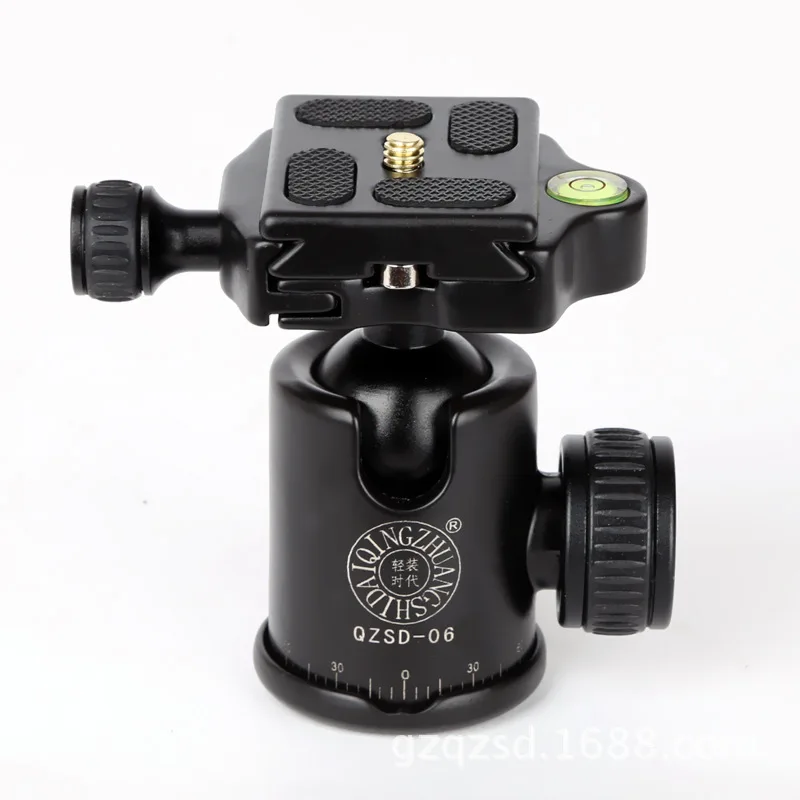 

QZSD Q06 Aluminum Tripod Ball Head With Quick Release Plate & Two levels Max Load 6KG For Benro Manfrotto Q999S Tripod Head