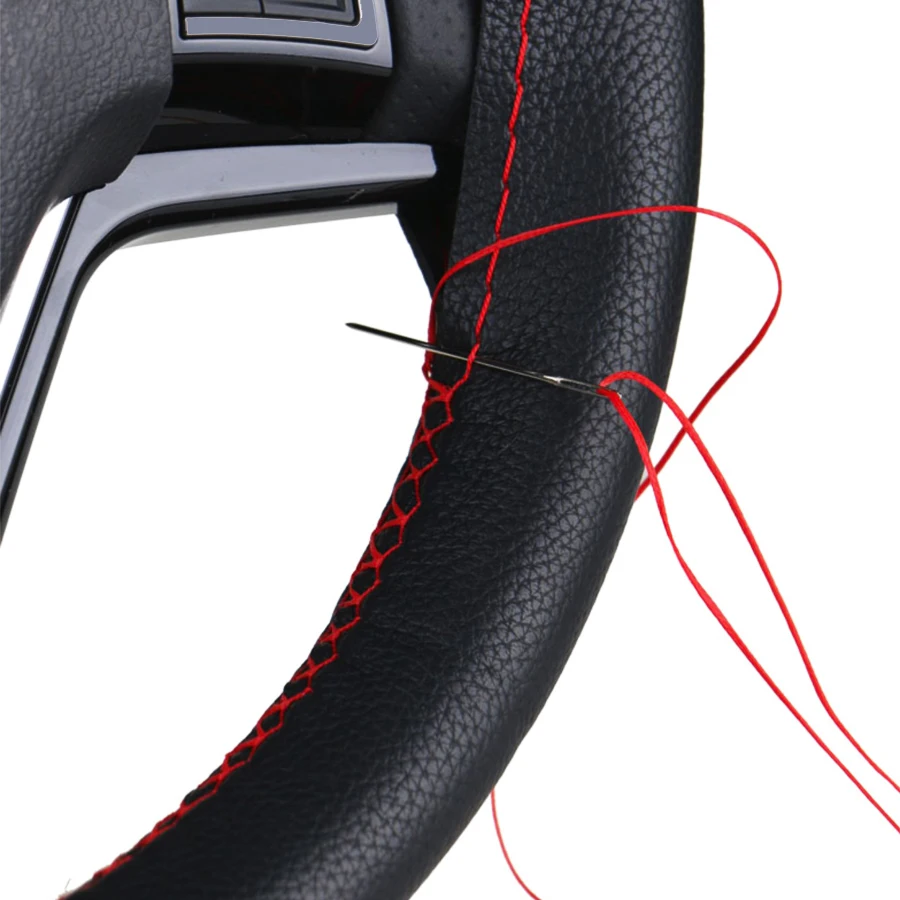 Microfiber Leather Braiding Car Steering Wheel Covers Soft Cover Bride on The Steering Wheel for Car With Needle and Thread Microfiber Leather Braiding Car Steering Wheel Covers Soft Cover Bride on The Steering Wheel for Car With Needle and Thread