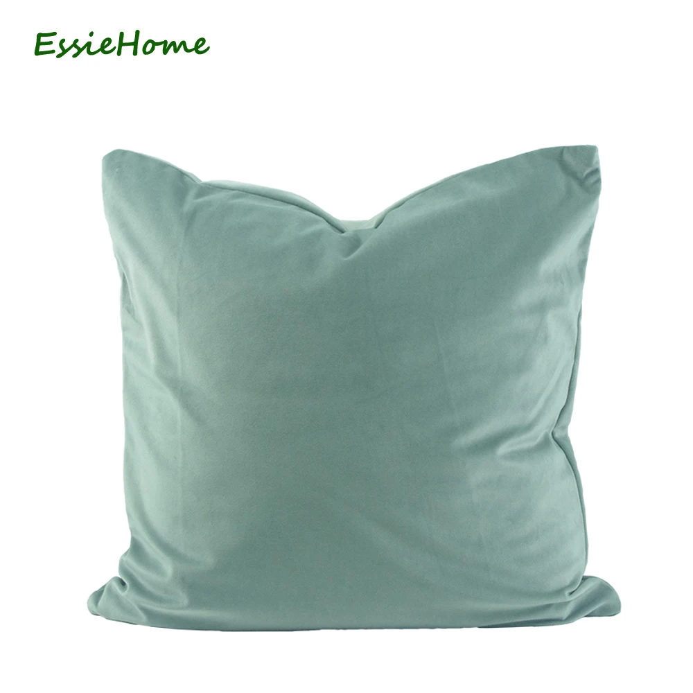 Essie Home High End Velvet Cushion Cover Pillow Case In Light Green