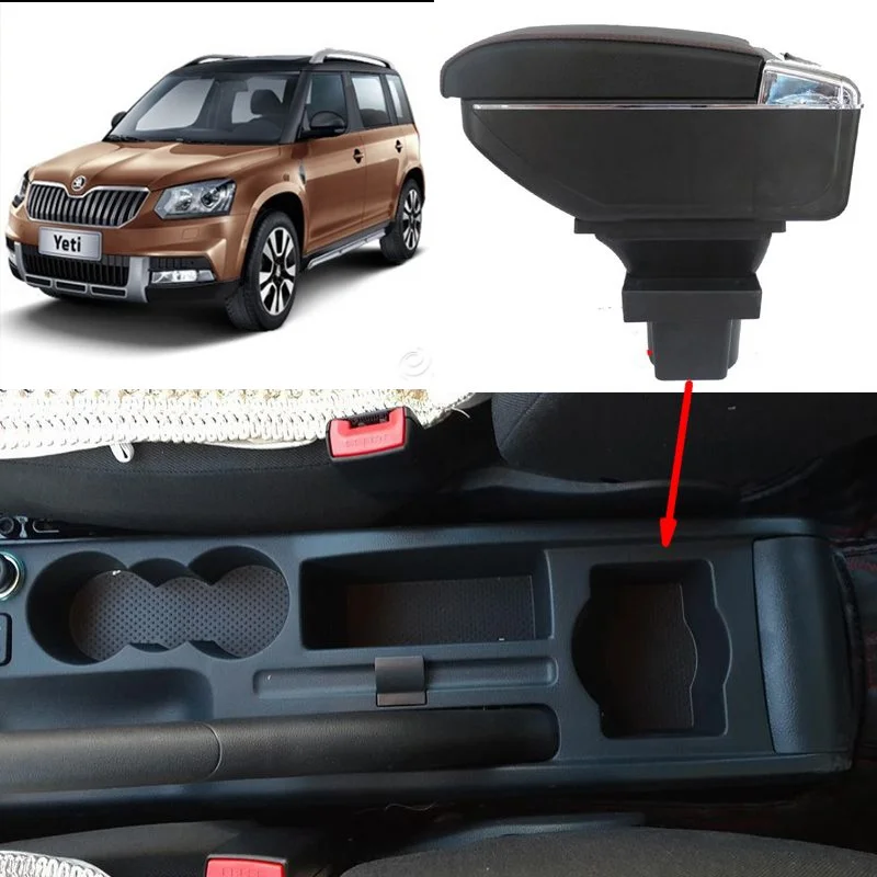  Para Skoda Yeti Octavia A5 caja de reposabrazos caja de contenido de la tienda central caja de alma