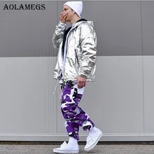 Aolamegs Camouflage Cargohosen Männer 8 Farbe Hip Hop Casual Hosen Baggy Taktische Hosen Taschen Baumwolle 2017 Mode Jogginghose