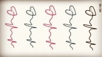 

loving happiness line with heart tattoo Body Art Beauty Makeup Waterproof Temporary Tattoo Stickers