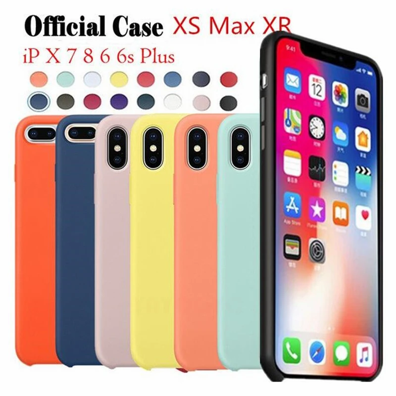 Официальный силиконовый чехол для телефона Iphone XS MAX XR X чехлы Apple 7 8 6 S Plus 5 5S SE