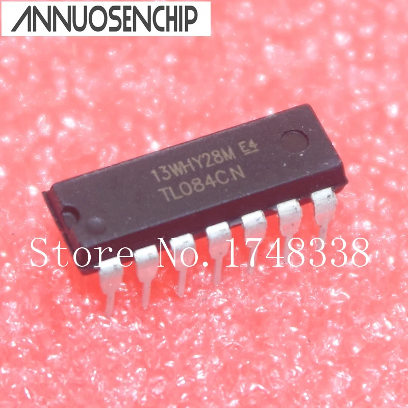100Pcs TL084CN TL084 DIP-14 Quad JFET-Input Op Amp IC NEW