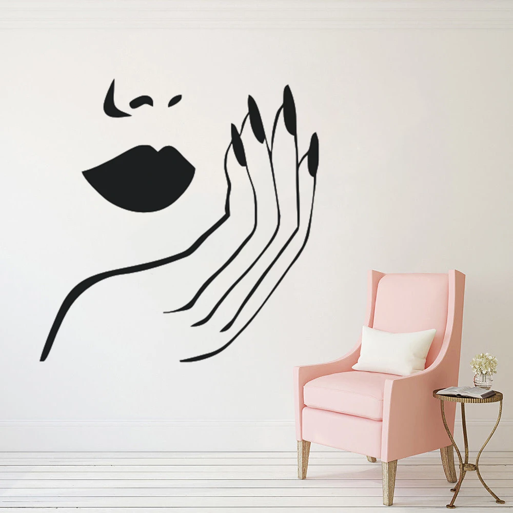 Makeup Lip Eye Beauty Salon Vinyl Sticker Decoration Wall Decals Mural Removable