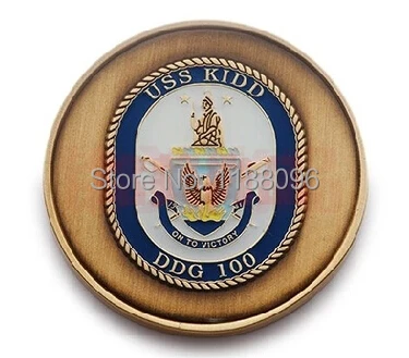 

2014 hot sale uss kidd Commemorative Coins on to victory medals Metal Crafts Wholesale and retail Free shipping hl50034