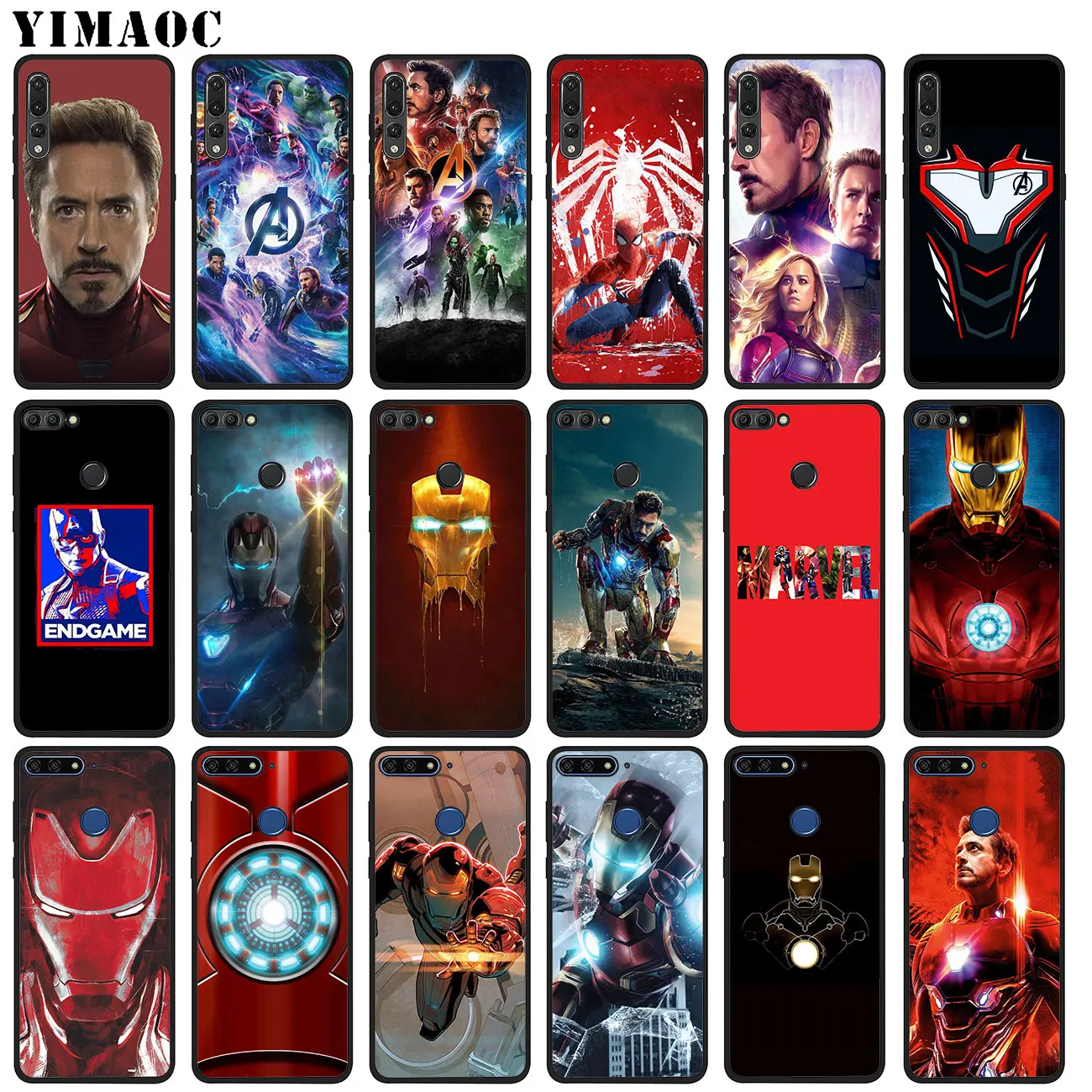 

YIMAOC Avengers Endgame Marvel Iron Man Soft Silicone Phone Case for Huawei P20 Pro P10 P9 P8 Lite Mini 2017 P Smart Z 2019
