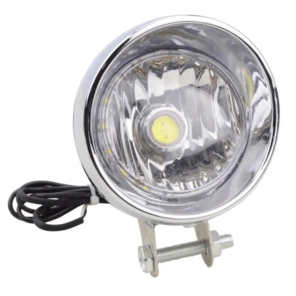 

GOOFIT Chrome Motorcycle Headlight Head Lamp With Integrated Indicator Backup Light for Scooter ATV Cruiser Chopper J065-874