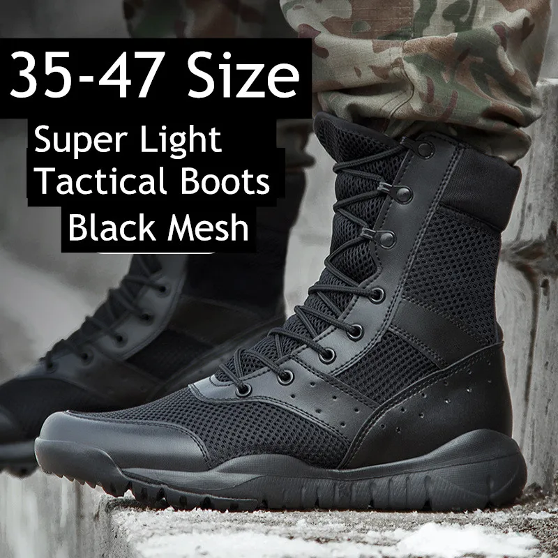 lightweight black combat boots