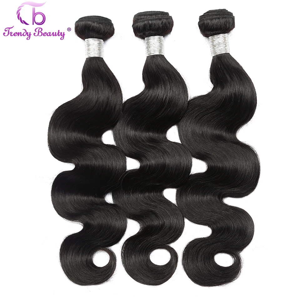 Trendy Beauty Brazilian Body Wave Hair Non-Remy human hair 8-26 inches natural black color free shipping can buy 3 or 4 bundles body-wave