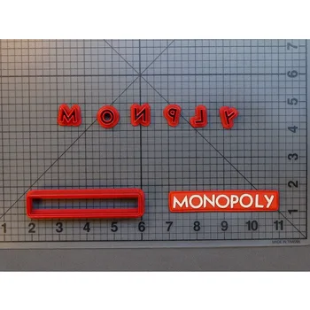 

Monopoly Logo Cookie Cutter Fondant Cupcake Tools Custom Made 3D Printed Cookie Cutter Set cookies cutter tools