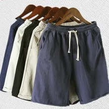 Free shipping men's summer shorts plus size casual Linen shorts male Chinese style Knee Length short trousers hip hop for 150kg