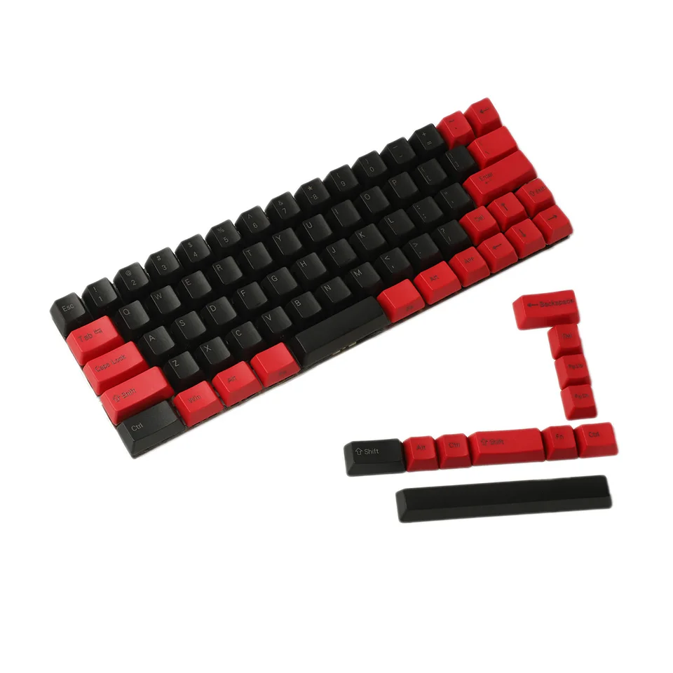 YMDK Carbon 64 68 Minila набор ключей толстые PBT OEM профиль колпачки для filco Minila YD60M XD64 GK64 Tada68 - Цвет: Red Black Mixed