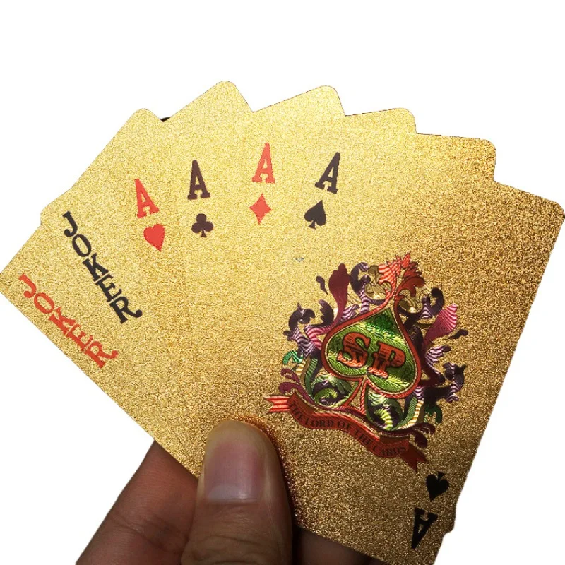 

Gold Foil Poker Euros Style Plastic Poker Playing Cards Waterproof Cards Good Price Gambling Board game