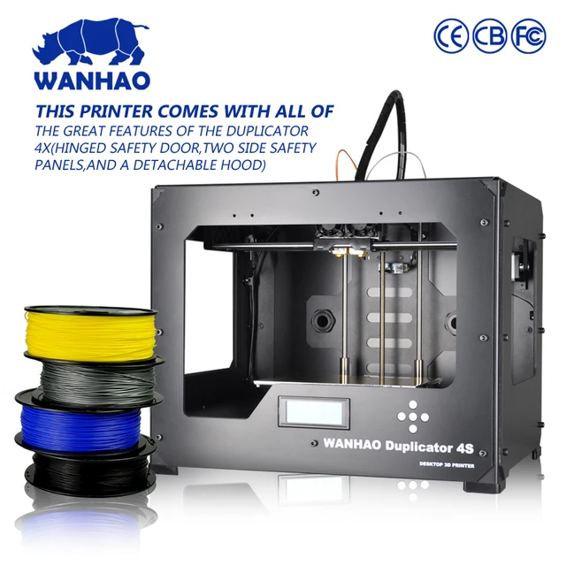 Best Offers Wanhao duplicator 4X 3D Printer in double extruder, with printing size in 245*145*150mm, package with cylicer cover