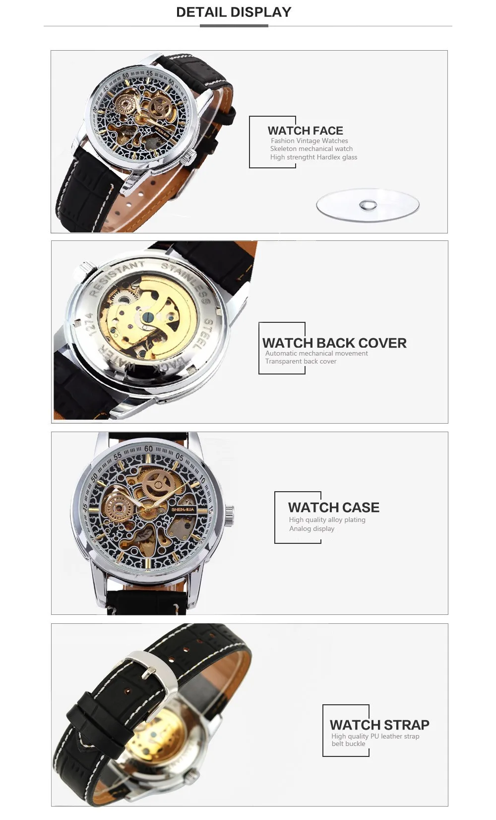 Известный бренд Shenhua часы Мужские Винтажные автоматические механические часы с скелетом для мужчин кожаные мужские часы Relogio Masculino