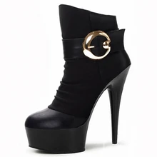 15 см ботильоны дамской одежды короткий ботинок зима обувь 6 дюймов туфли на каблуках сексуальный снег Экзотическая Танцовщица обувь