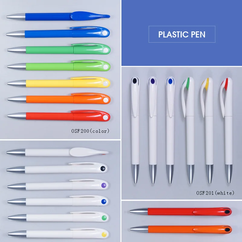 

10pcs/lot Plastic ballpoint pen samples Design 1.0mm Ball Refill