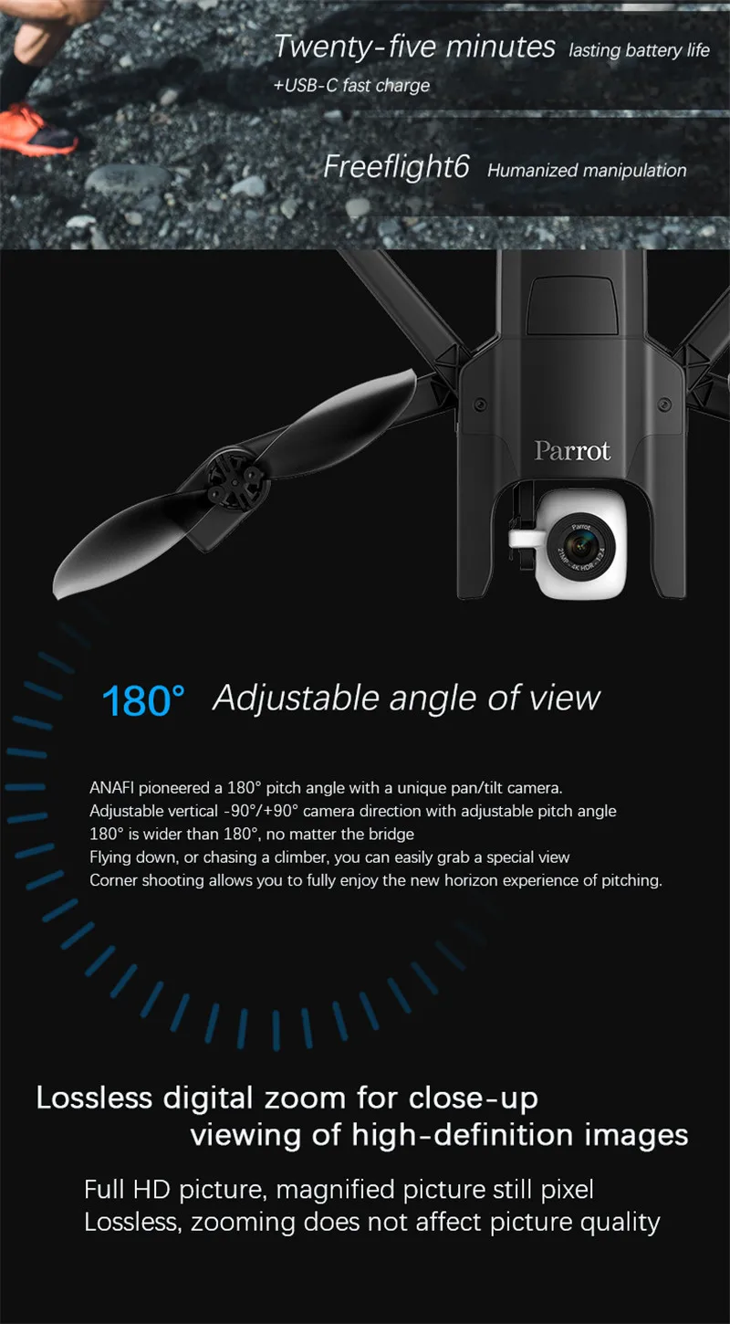 Parrot Anafi Drone 4K HDR видео запись Wifi дроны профессиональные камеры Внутреннее хранилище