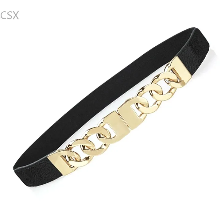 Excellent Quality Metallic Bling Gold Plate Wide Belt