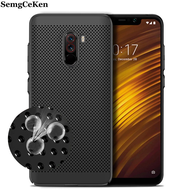 

SemgCeKen Cover Case For xiaomi pocophone F1 poco phone F1 mi F 1 Breathable heat Mesh Radiating hard back coque etui capa funda