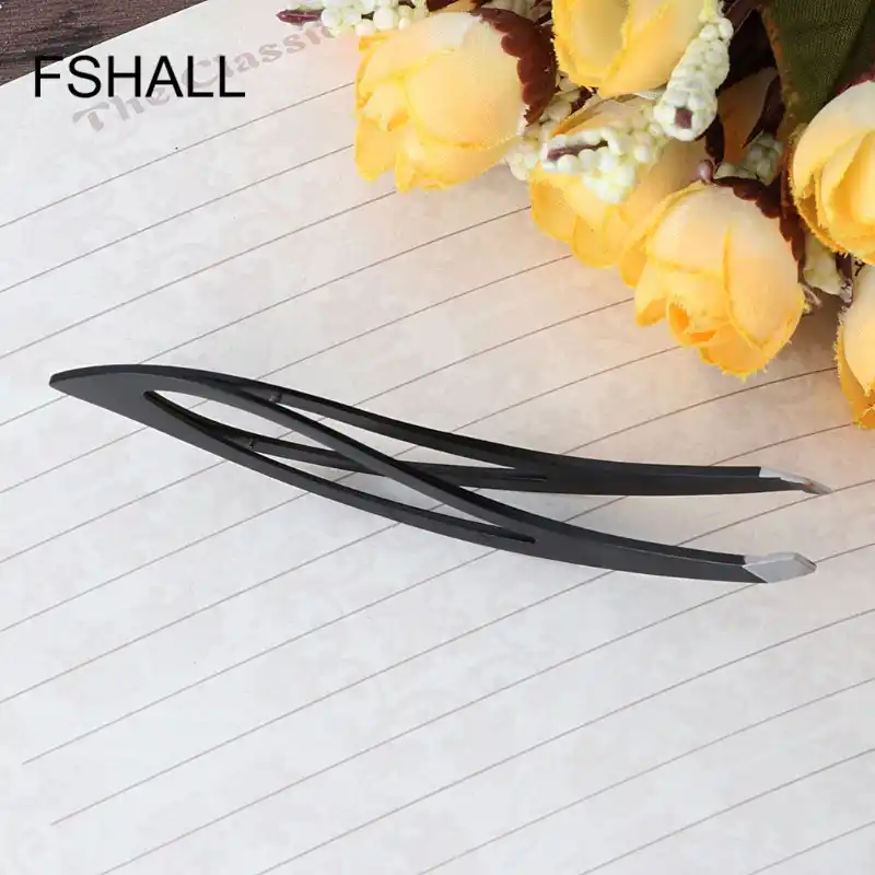 1pc Pro Stainless Steel Camber Black Eyebrow Maintenance Tool