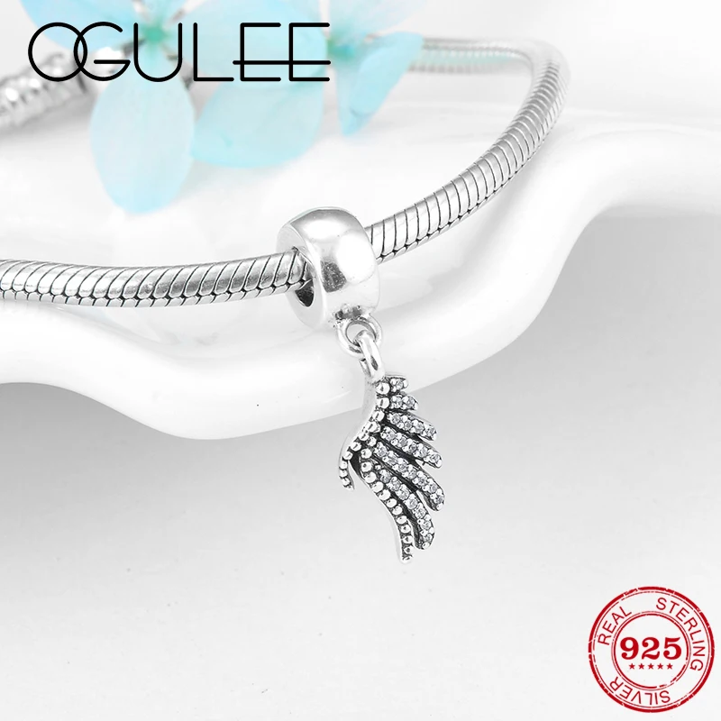 

High quality charms 925 Sterling Silver wings angel Fine Charm Pendant Beads Fit Original Pandora Charm Bracelet Jewelry making