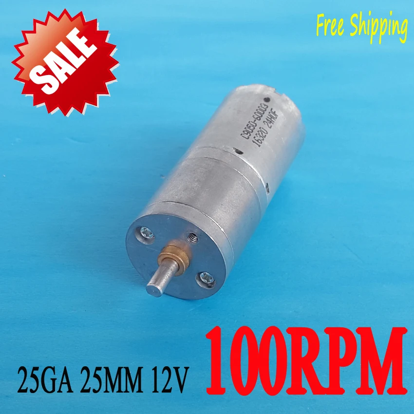 

NEW 12v dc motor 25MM 12V 100RPM Powerful High Torque DC Gear Box Motor