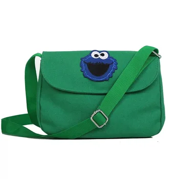 

Sesame street single shoulder bag ladies retro canvas cross shoulder bag large capacity cartoon bag