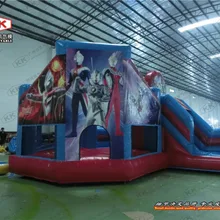 Мультяшный персонаж цифровой печати надувной комбо батут больших размеров дом с горкой