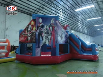 

Cartoon Character digital printing inflatable combo trampoline bouncer slide house