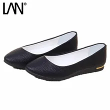 Moda 2016 Zapatos de Las Mujeres Resbalón En Las Mujeres Zapatos de Los Planos Mocasines de Cuero de Imitación Mujeres de la Bailarina Pisos Confort Casual Zapatos de Las Señoras