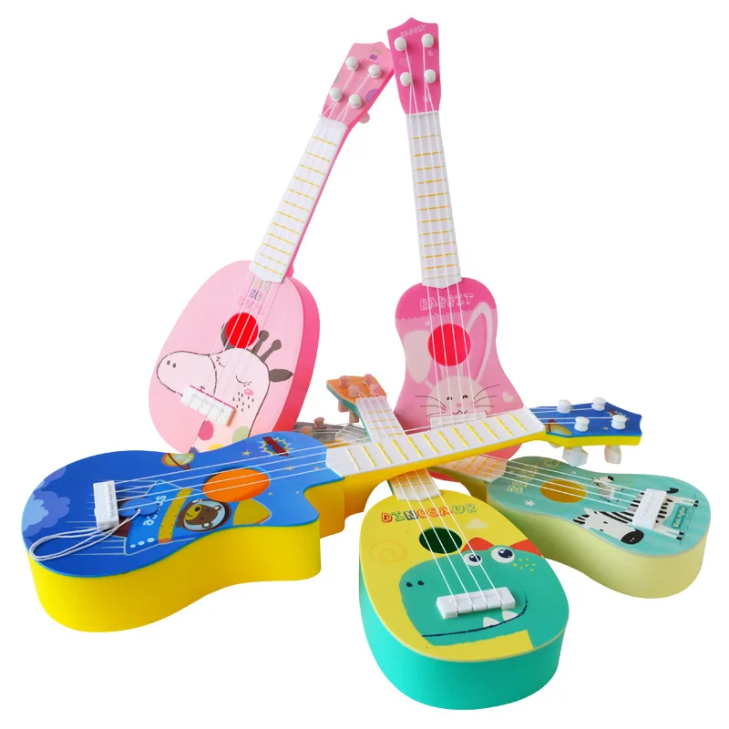 Брендовая забавная мини гитара инструмент укулеле дети милые животные 4 шт. струны образовательная игра игрушки