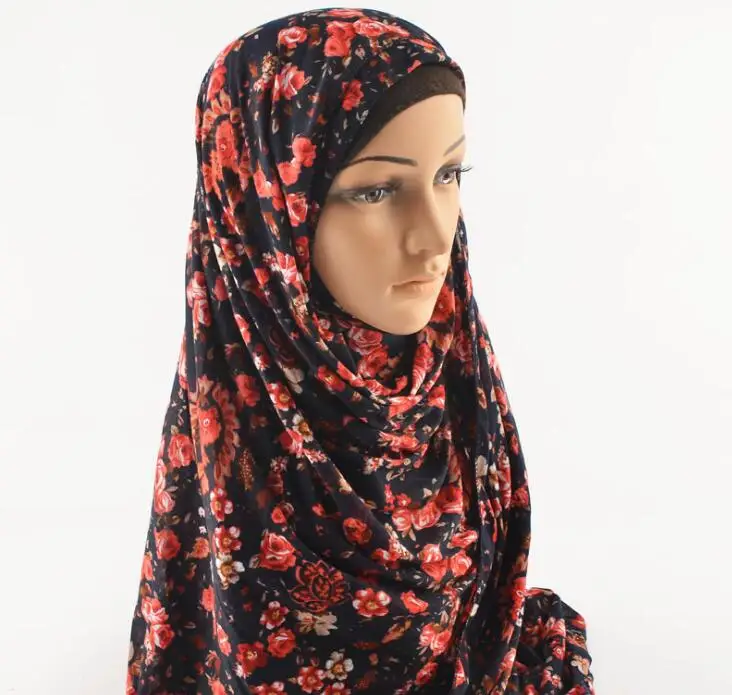 cotton scarf stretchy jersey cotton printed hijab shawl jersey cotton