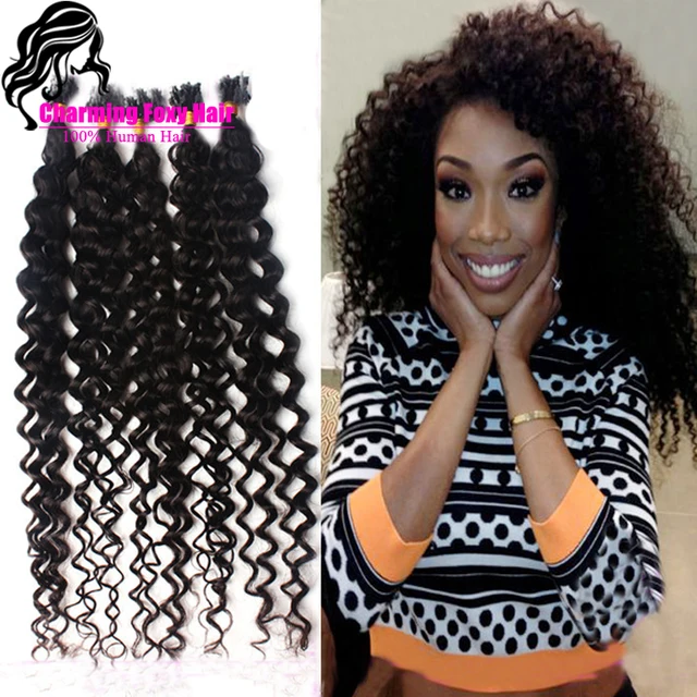 Brazilian Micro Ring Loop/Beads Hair Extensions Brazilian Curly Remy