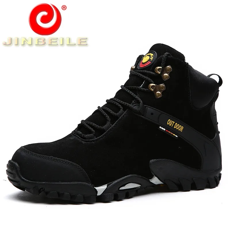 

JINBEILE Big Size Outdoor Hiking Shoes Men Slip Resistant Keep Warm Winter Sport Shoes Men Waterproof Climbing Shoes Men 38-47