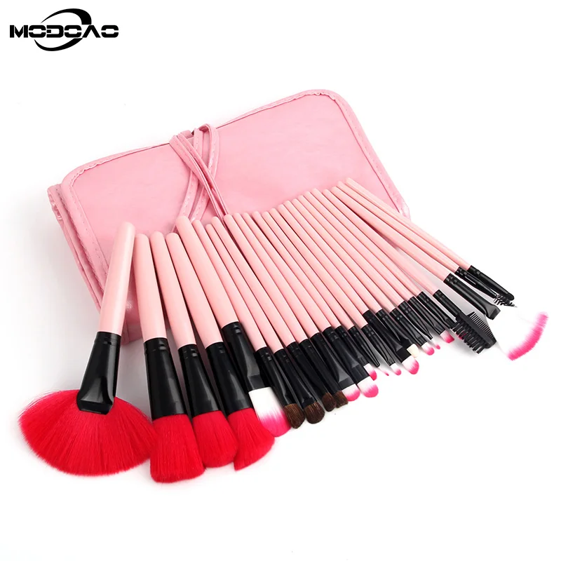 

MOdoao 24pcs Makeup Brushes Set Powder Foundation Eyeshadow Make Up Brushes Cosmetics Soft Synthetic Hair With PU Leather Case