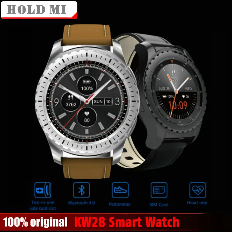 

Hold Mi KW28 Bluetooth Smart Watch Support SIM/TF Card Men Wristwatch Fitness Tracker Heart Rate Anti-lost For Android IOS Phone
